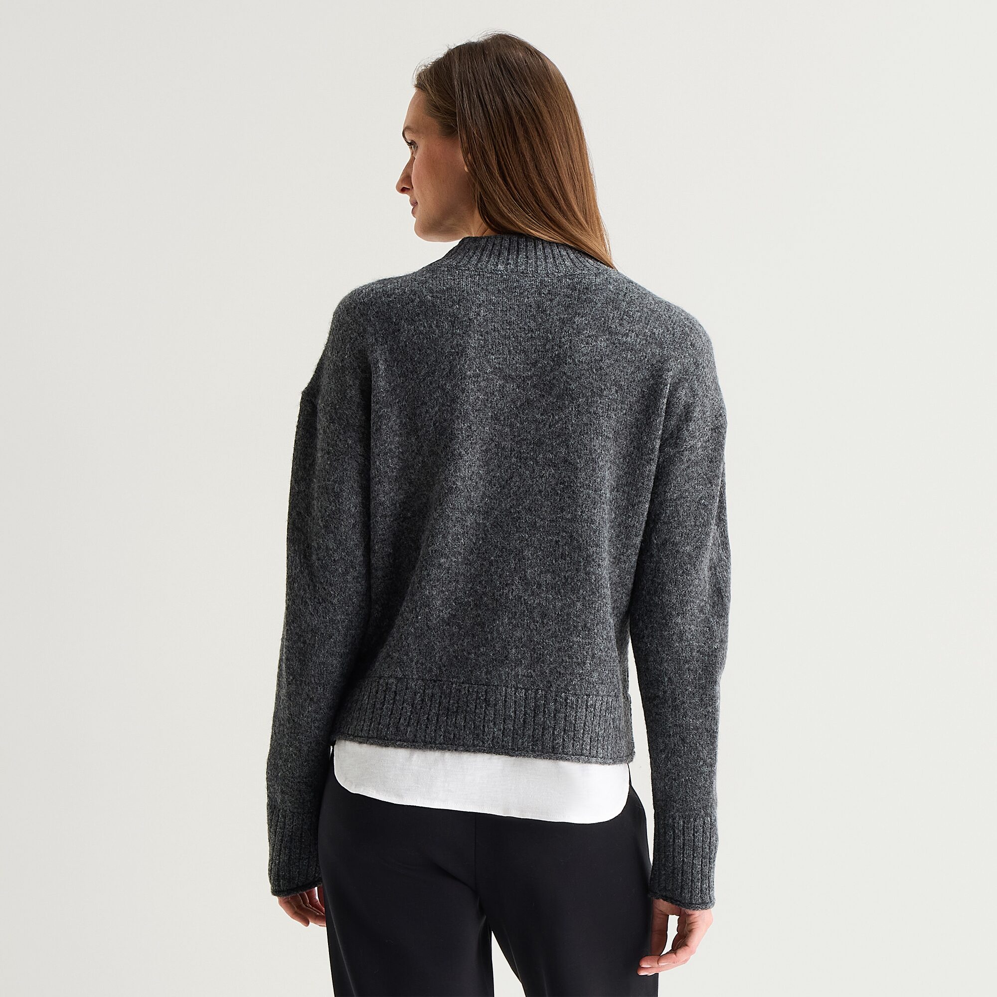 Stylus Womens Mock Neck Long Sleeve Striped Pullover Sweater