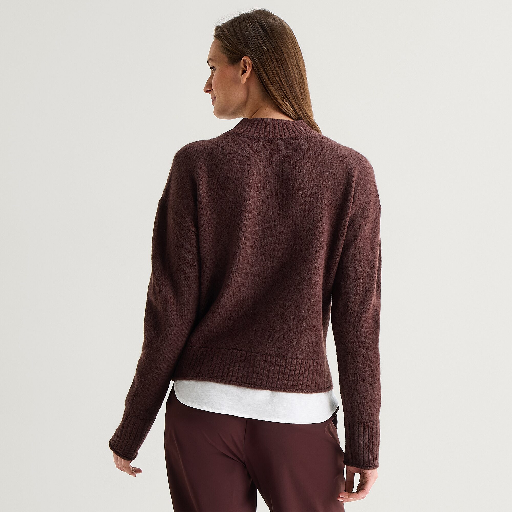 Stylus Womens Mock Neck Long Sleeve Striped Pullover Sweater