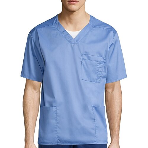 Wink Wonderwork Mens Big and Tall V Neck Short Sleeve Tag Free Scrub Top, 3x-large, Blue