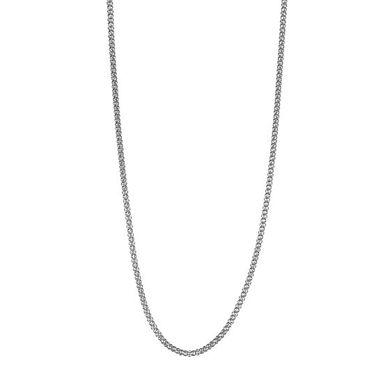 14K White Gold Hollow Box Chain Necklace