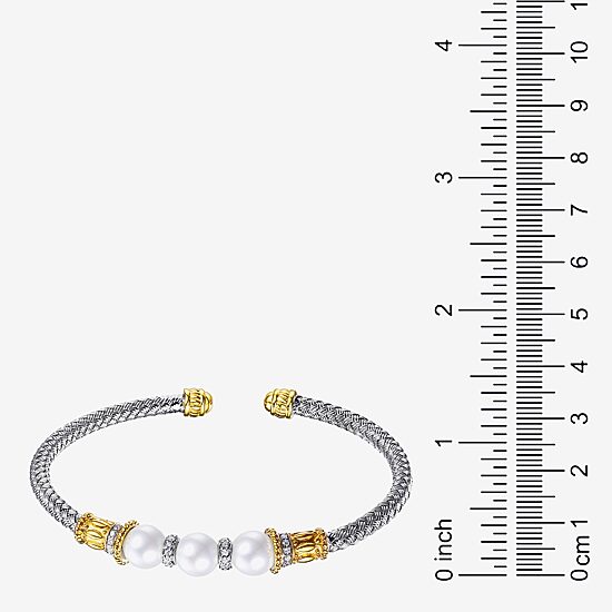 Paris 1901 By Charles Garnier Womens Cubic Zirconia 18K Gold Over Silver Cuff Bracelet