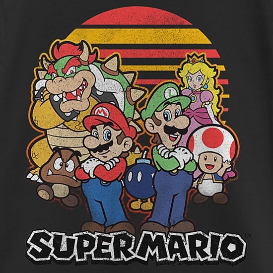 Little & Big Kid Girls Crew Neck Short Sleeve Regular Fit Super Mario Graphic T-Shirt