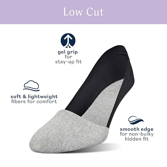 Peds Smooth Edge Low Cut Womens Multi-Pack 2 Pair Liner Socks