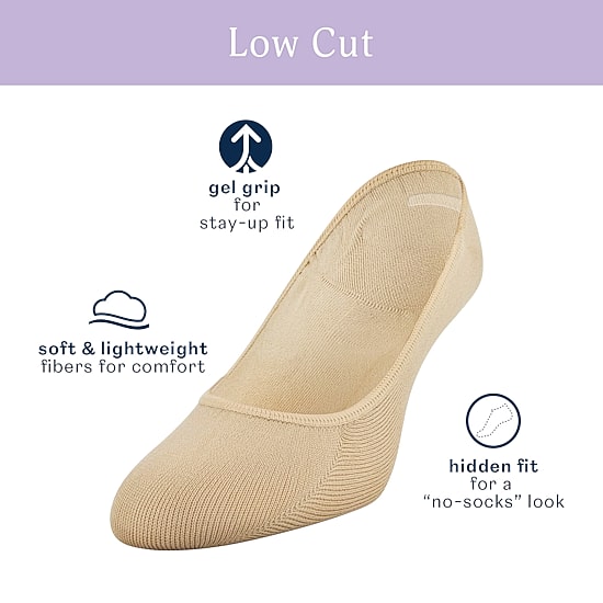 Peds Low Cut Womens Multi-Pack 4 Pair Liner Socks
