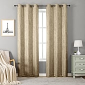 Regal Home Joelle Embossed Grommet Top Energy Saving Blackout Set of 2 Curtain Panel