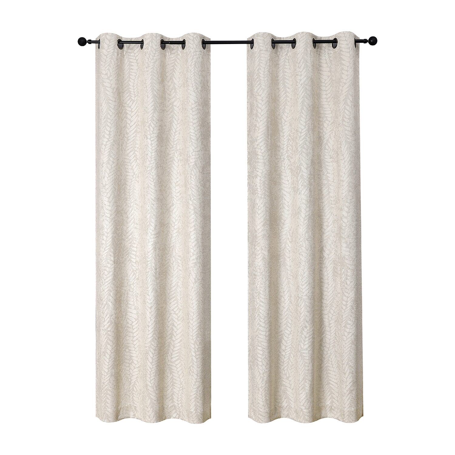 Regal Home Joelle Embossed Grommet Top Energy Saving Blackout Set of 2 Curtain Panel