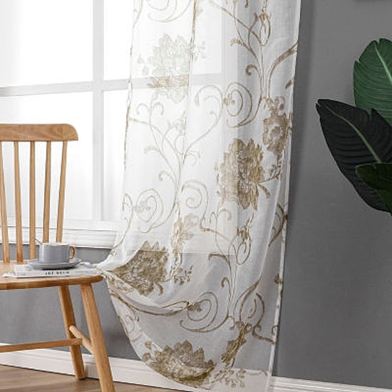 Regal Home Santana Printed Grommet Top Sheer Set of 2 Curtain Panel