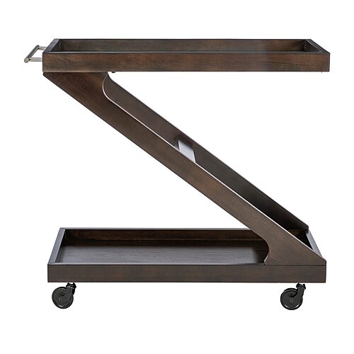 Linon Downey Glass-top Serving Cart In Brown