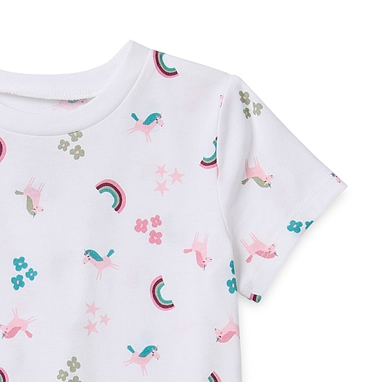 Okie Dokie Toddler Girls Round Neck Short Sleeve Regular Fit Graphic T-Shirt