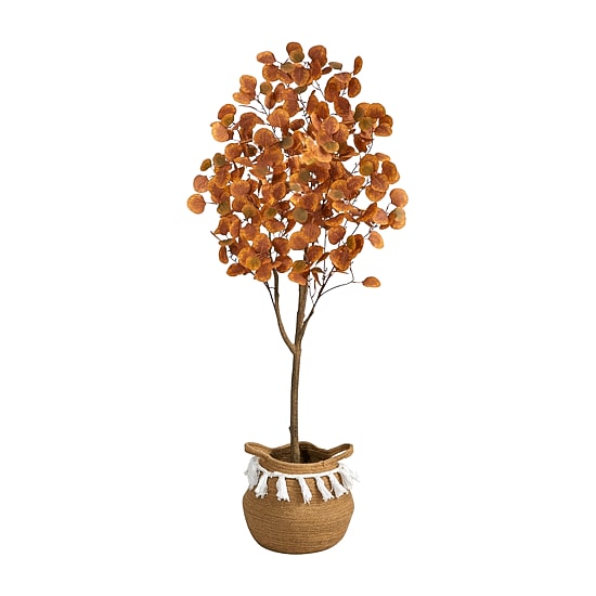 Nearly Natural 5ft Eucalyptus Orange Indoor Artificial Tree