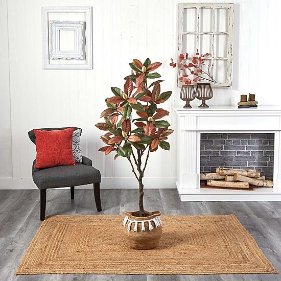 Nearly Natural 5ft Magnolia Brown Indoor Artificial Tree
