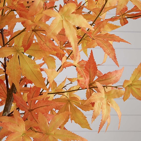 Nearly Natural 7ft Orange Autumn Maple Indoor Artificial Tree
