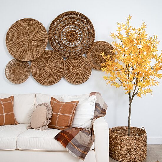 Nearly Natural 7ft Yellow Autumn Maple Indoor Artificial Tree