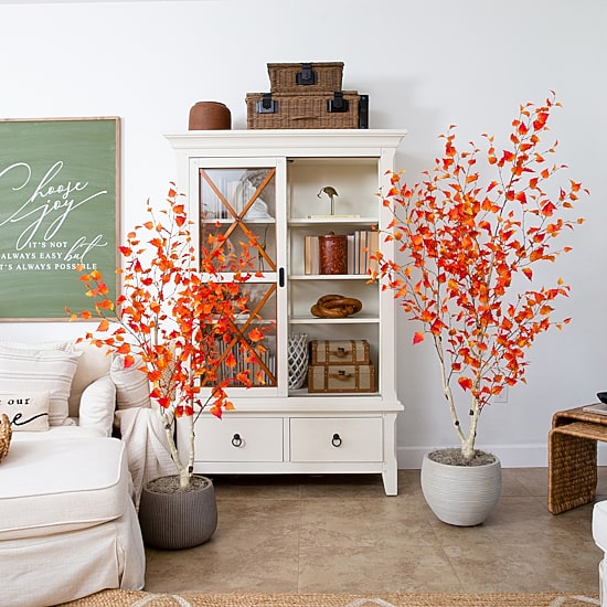 Nearly Natural 5ft Autumn Birch Indoor Artificial Tree