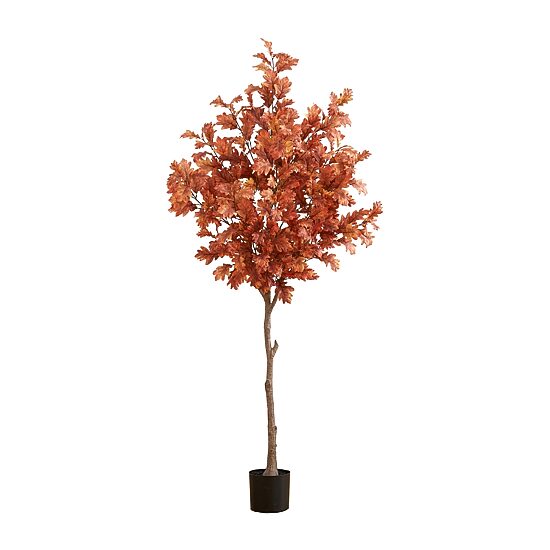 Nearly Natural 6ft Autumn Oak Indoor Artificial Tree