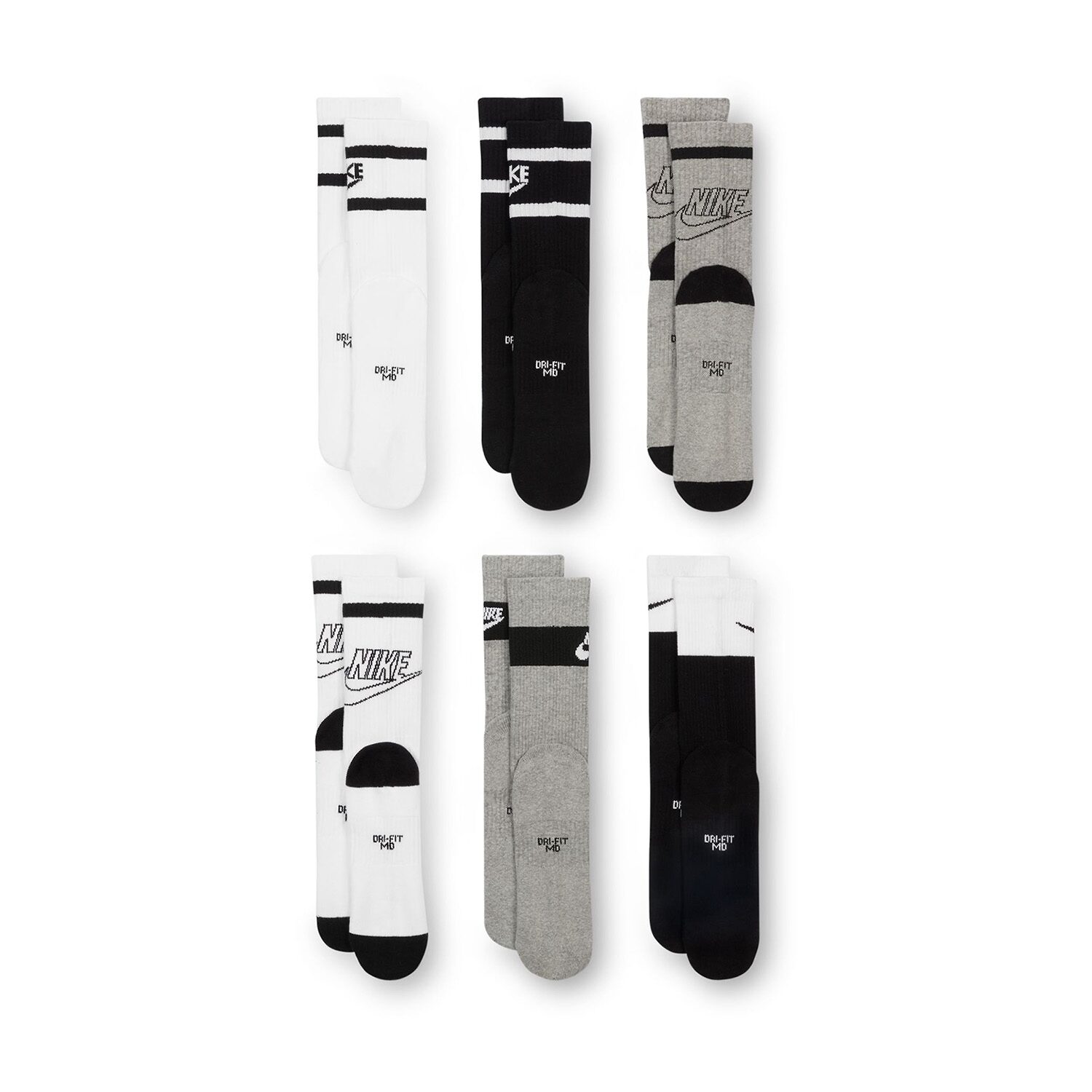 Nike Little & Big Kid Unisex 6 Pair Crew Socks