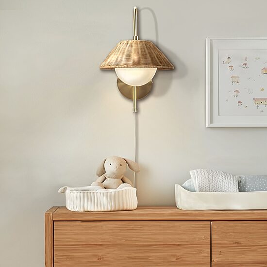 INK+IVY Laguna Rattan Weave Wall Sconce