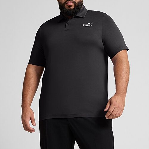 PUMA Big and Tall Mens Short Sleeve Polo Shirt, Medium Tall, Black