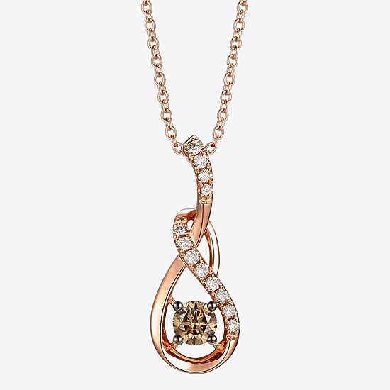 Le Vian Grand Sample Sale Le Vian Grand Sample Sale Limited Quantities! Womens 1/2 CT. T.W. Natural Champagne Diamond 14K Gold 18 Inch Pendant Necklace