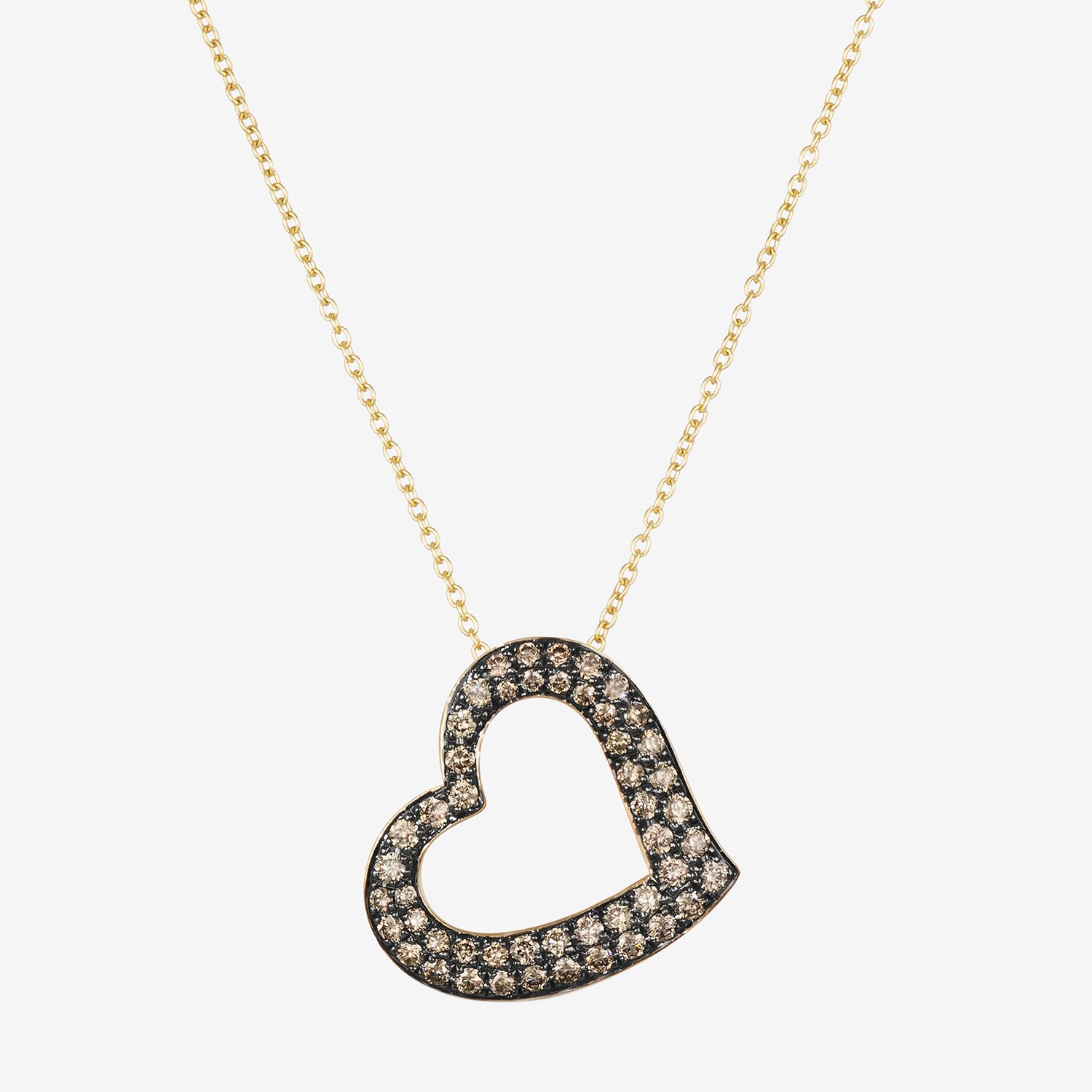 Le Vian Grand Sample Sale Le Vian Grand Sample Sale Limited Quantities! Womens 3/4 CT. T.W. Natural Champagne Diamond 14K Gold Heart 18 Inch Pendant Necklace