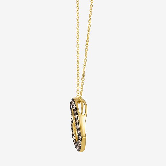 Le Vian Grand Sample Sale Le Vian Grand Sample Sale Limited Quantities! Womens 3/4 CT. T.W. Natural Champagne Diamond 14K Gold Heart 18 Inch Pendant Necklace