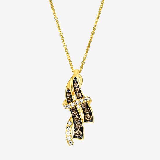 Le Vian Grand Sample Sale Le Vian Grand Sample Sale Limited Quantities! Womens 3/8 CT. T.W. Natural Champagne Diamond 14K Gold 19 Inch Pendant Necklace