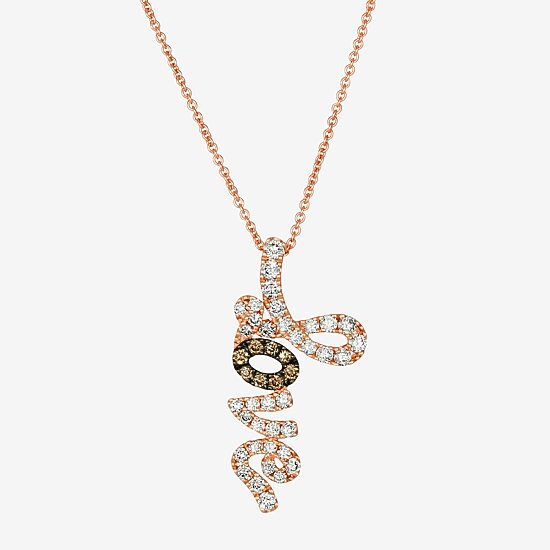 Le Vian Grand Sample Sale Le Vian Grand Sample Sale Love Womens 1/2 CT. T.W. Natural Champagne Diamond 14K Gold 19 Inch Pendant Necklace