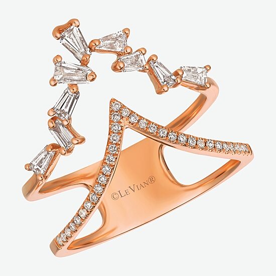 Le Vian Grand Sample Sale Le Vian Grand Sample Sale Limited Quantities! Womens 19MM 3/8 CT. T.W. Natural White Diamond 14K Gold Chevron Band