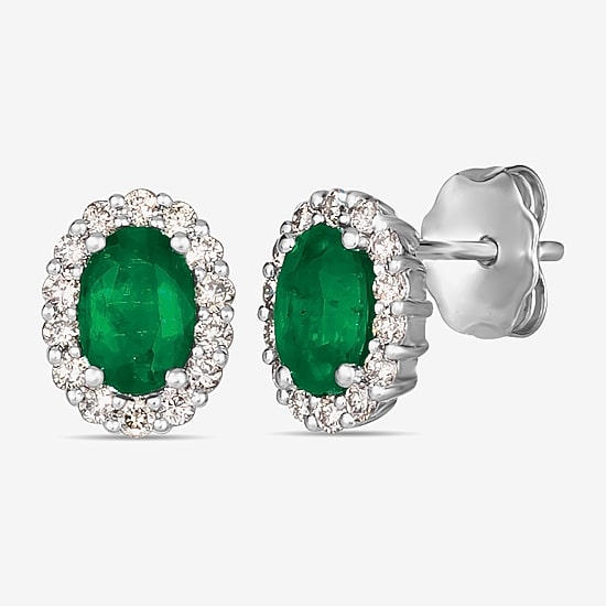 Le Vian Grand Sample Sale Le Vian Grand Sample Sale Limited Quantities! 1/4 CT. T.W. Genuine Green Emerald 14K Gold 9mm Oval Stud Earrings