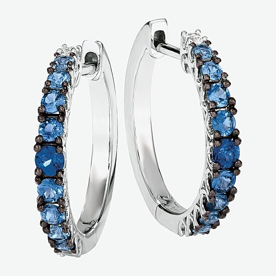 Le Vian Grand Sample Sale Le Vian Grand Sample Sale Limited Quantities! Womens Genuine Blue Sapphire 14K Gold 20mm Hoop Earrings