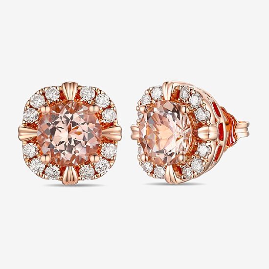 Le Vian Grand Sample Sale Le Vian Grand Sample Sale Limited Quantities! 3/8 CT. T.W. Genuine Pink Morganite 14K Gold 11mm Round Stud Earrings