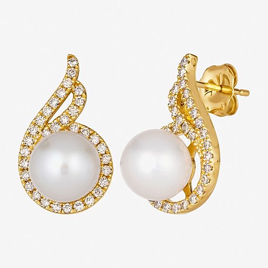Le Vian Grand Sample Sale Le Vian Grand Sample Sale Limited Quantities! Womens 1/2 CT. T.W. Genuine White Cultured Freshwater Pearl 14K Gold Drop Earrings