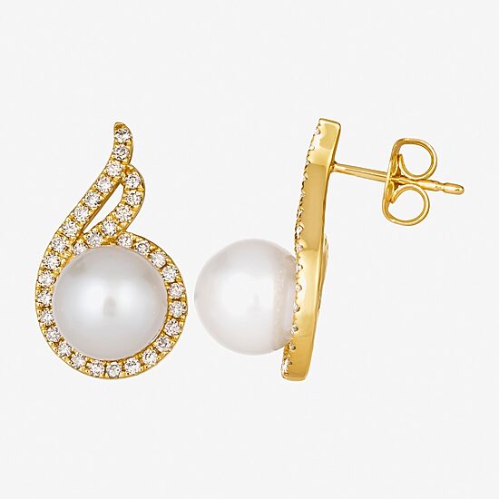 Le Vian Grand Sample Sale Le Vian Grand Sample Sale Limited Quantities! Womens 1/2 CT. T.W. Genuine White Cultured Freshwater Pearl 14K Gold Drop Earrings