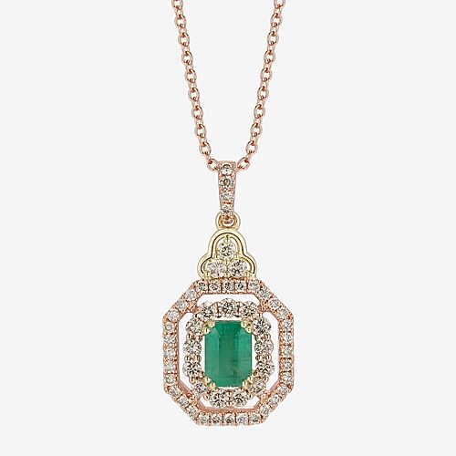 Le Vian Grand Sample Sale Le Vian Grand Sample Sale Limited Quantities! Womens 7/8 CT. T.W. Genuine Green Emerald 14K Two Tone Gold 20 Inch Pendant Ne