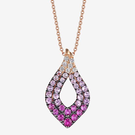 Le Vian Grand Sample Sale Le Vian Grand Sample Sale Limited Quantities! Womens Genuine Pink Sapphire 14K Gold 20 Inch Pendant Necklace
