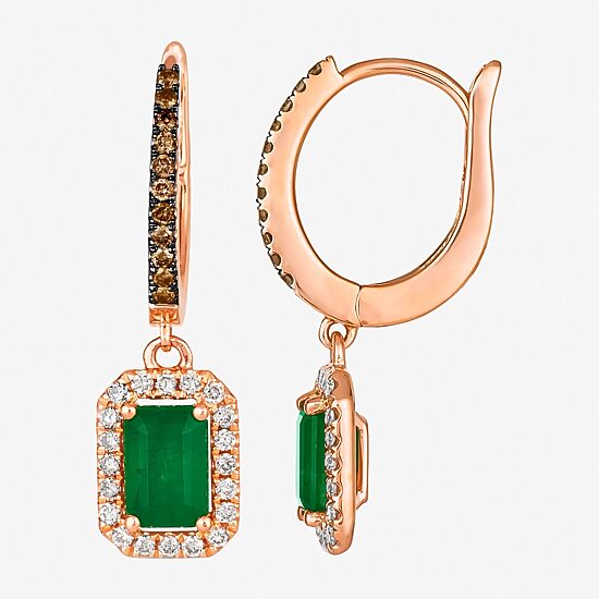 Le Vian Grand Sample Sale Le Vian Grand Sample Sale Limited Quantities! Womens 1/3 CT. T.W. Genuine Green Emerald 14K Gold Drop Earrings