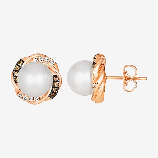Le Vian Grand Sample Sale Le Vian Grand Sample Sale Limited Quantities! 1/4 CT. T.W. Genuine White Cultured Freshwater Pearl 14K Gold 11.8mm Round Stud Earrings