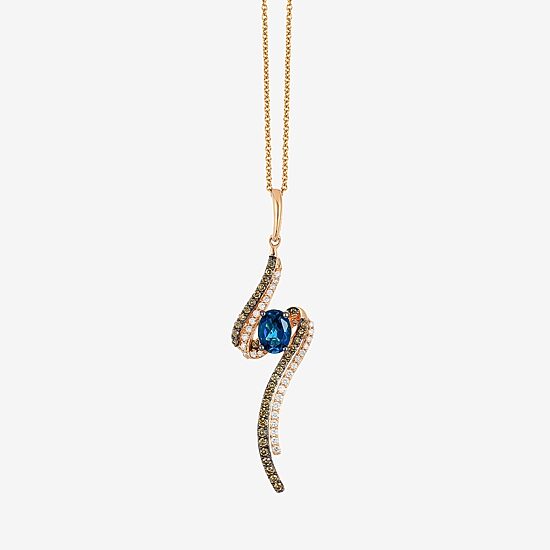 Le Vian Grand Sample Sale Le Vian Grand Sample Sale Limited Quantities! Womens 3/4 CT. T.W. Genuine Blue Topaz 14K Gold 18 Inch Pendant Necklace