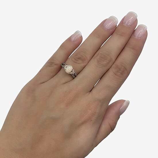 Le Vian Grand Sample Sale Le Vian Grand Sample Sale Limited Quantities! Womens 1/3 CT. T.W. Genuine White Opal 14K Gold Oval Side Stone Cocktail Ring