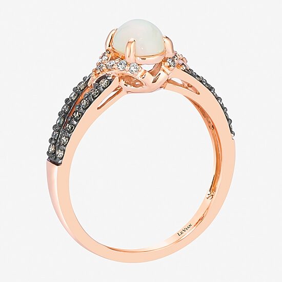 Le Vian Grand Sample Sale Le Vian Grand Sample Sale Limited Quantities! Womens 1/3 CT. T.W. Genuine White Opal 14K Gold Oval Side Stone Cocktail Ring