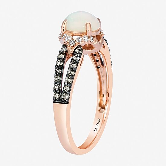Le Vian Grand Sample Sale Le Vian Grand Sample Sale Limited Quantities! Womens 1/3 CT. T.W. Genuine White Opal 14K Gold Oval Side Stone Cocktail Ring