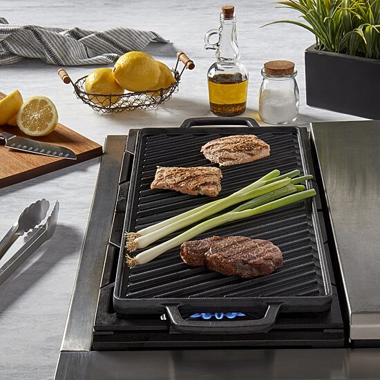 Smith & Clark Cast Iron Reversible 20X10 Grill Griddle