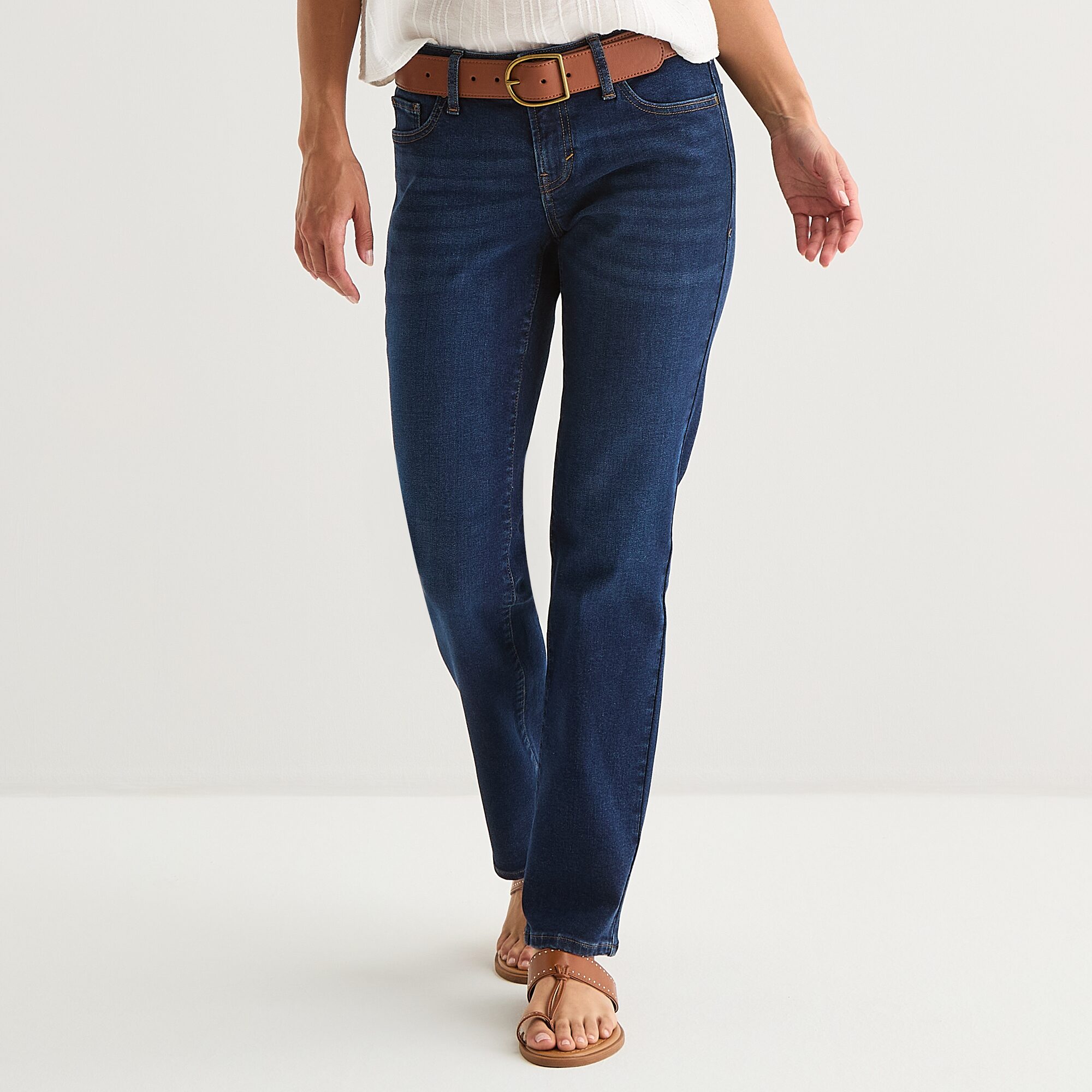 a.n.a Womens Low Rise Straight Leg Slim Fit Jean