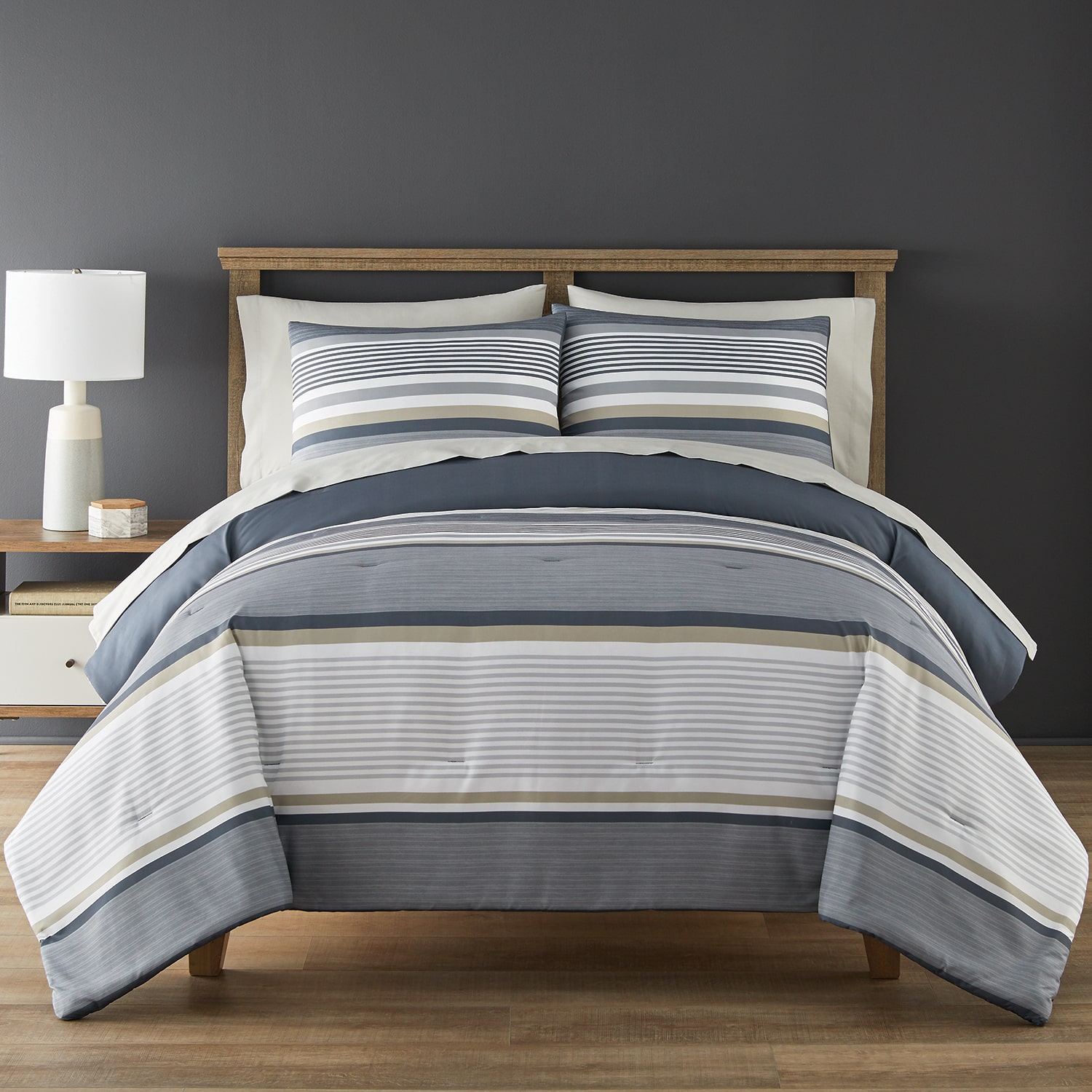Home Expressions Morgan Stripe Complete Bedding Set with Sheets