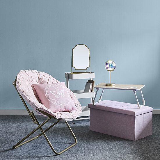 AEROPOSTALE Faux Fur Bow Saucer Papasan Chair
