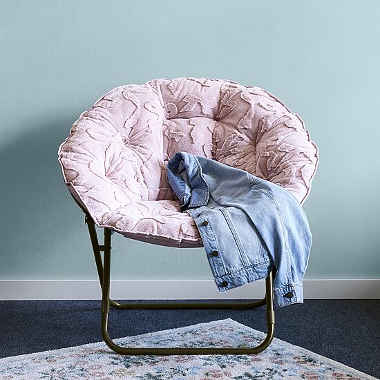 AEROPOSTALE Faux Fur Bow Saucer Papasan Chair