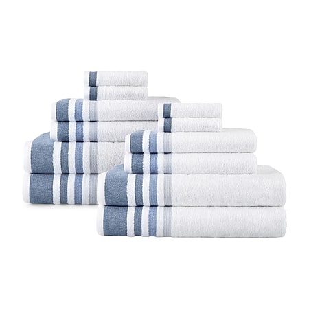 Home Expressions Solid & Stripe Bath Towel - JCPenney