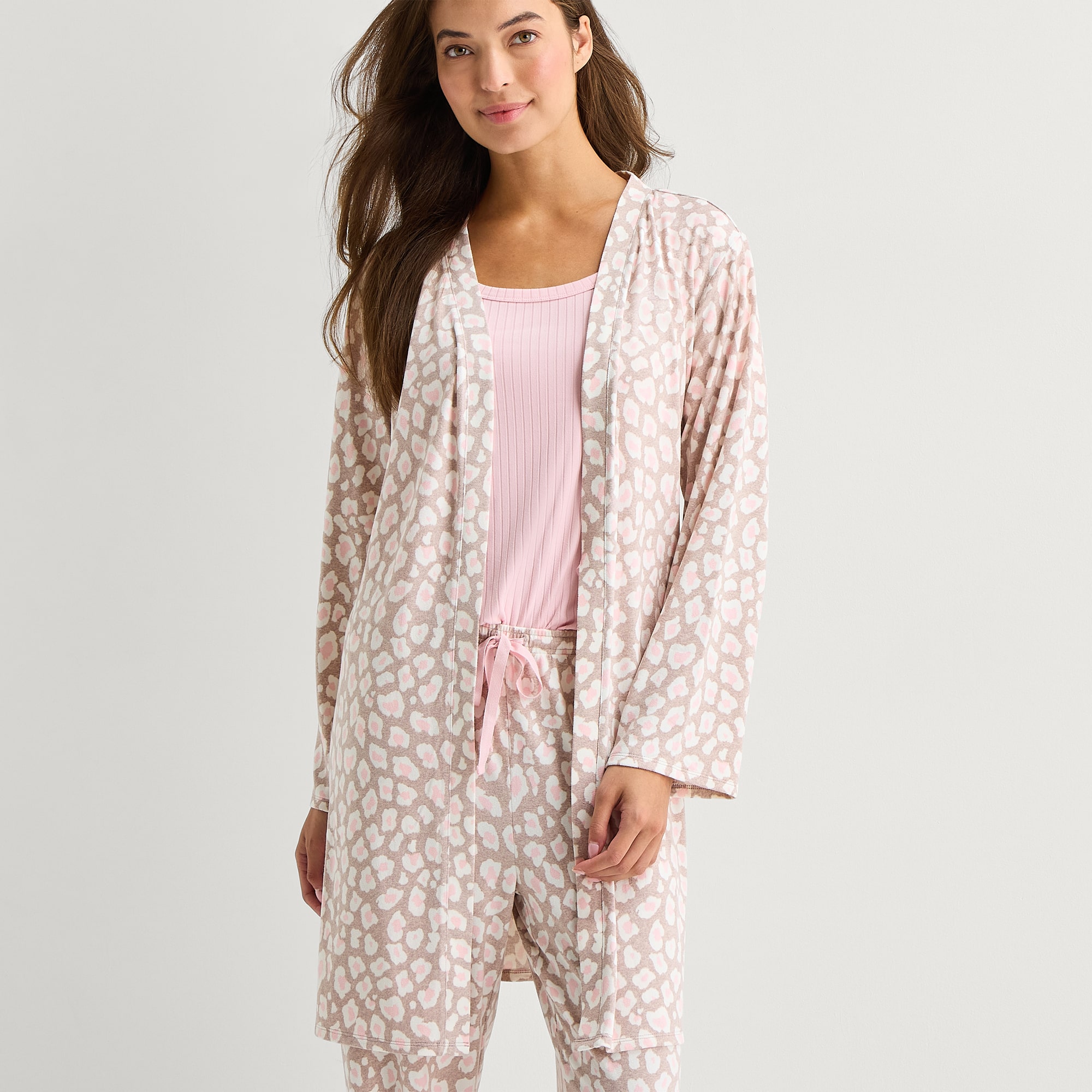 Sleep Chic Womens Long Sleeve Knee Length Robe