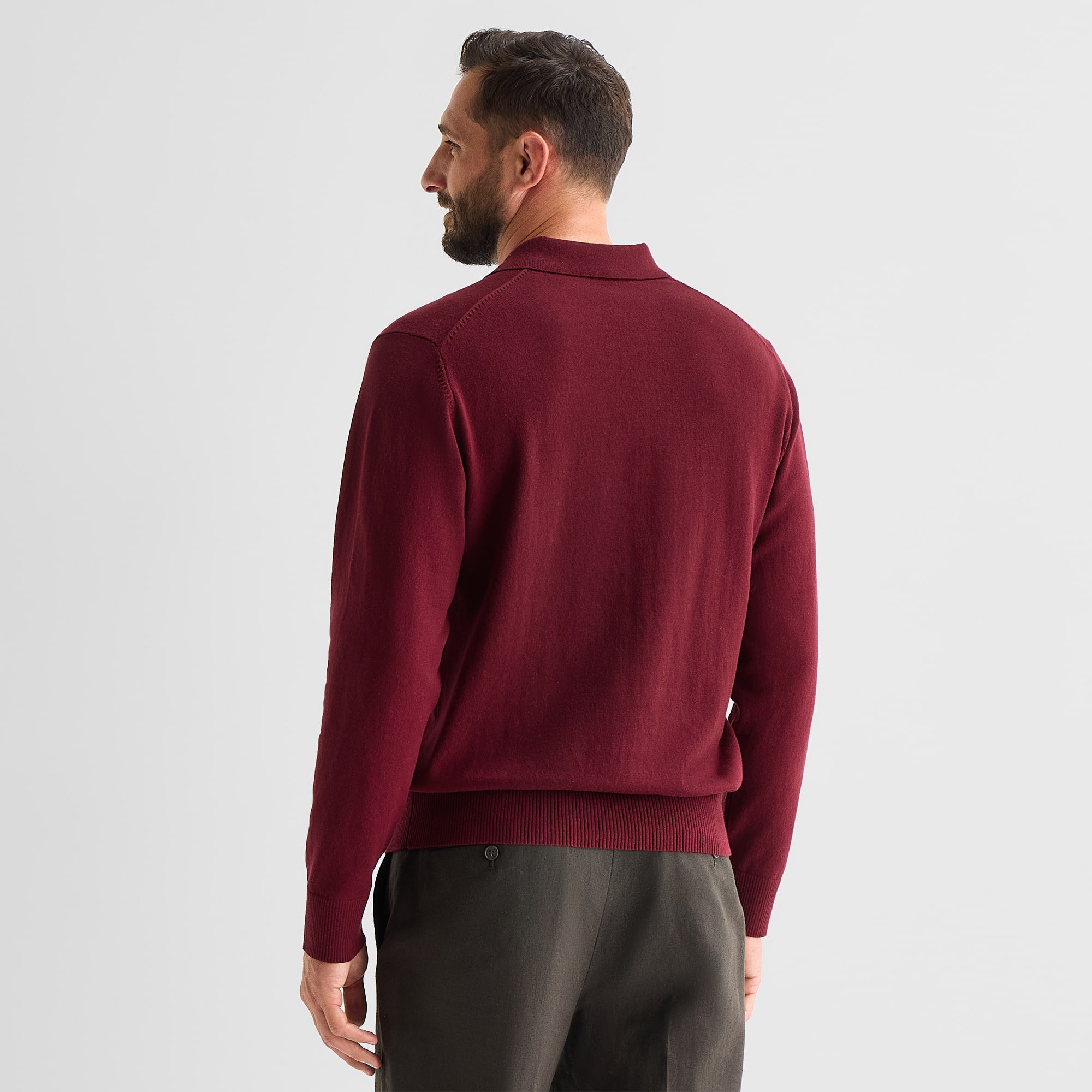 Stafford Mens Long Sleeve Polo Sweater