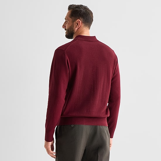 Stafford Mens Long Sleeve Polo Sweater